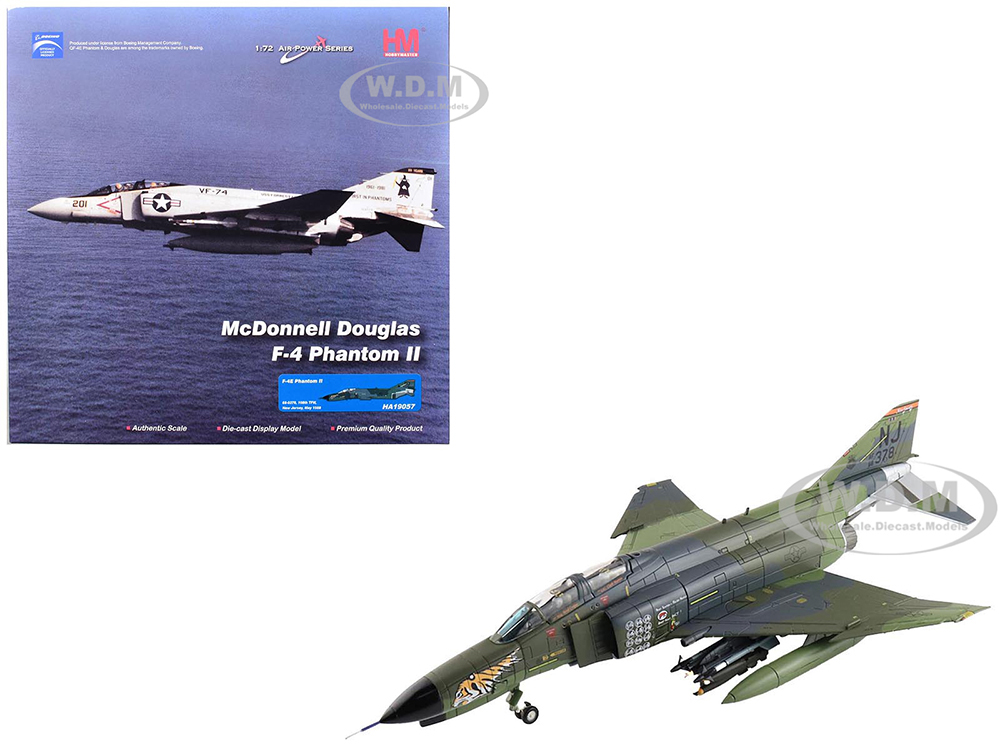 McDonnell Douglas F-4E Phantom II Fighter-Bomber Aircraft 108th Tactical Fighter Wing New Jersey (1988) United States Air Force Air Power Series 1/72 Diecast Model by Hobby Master