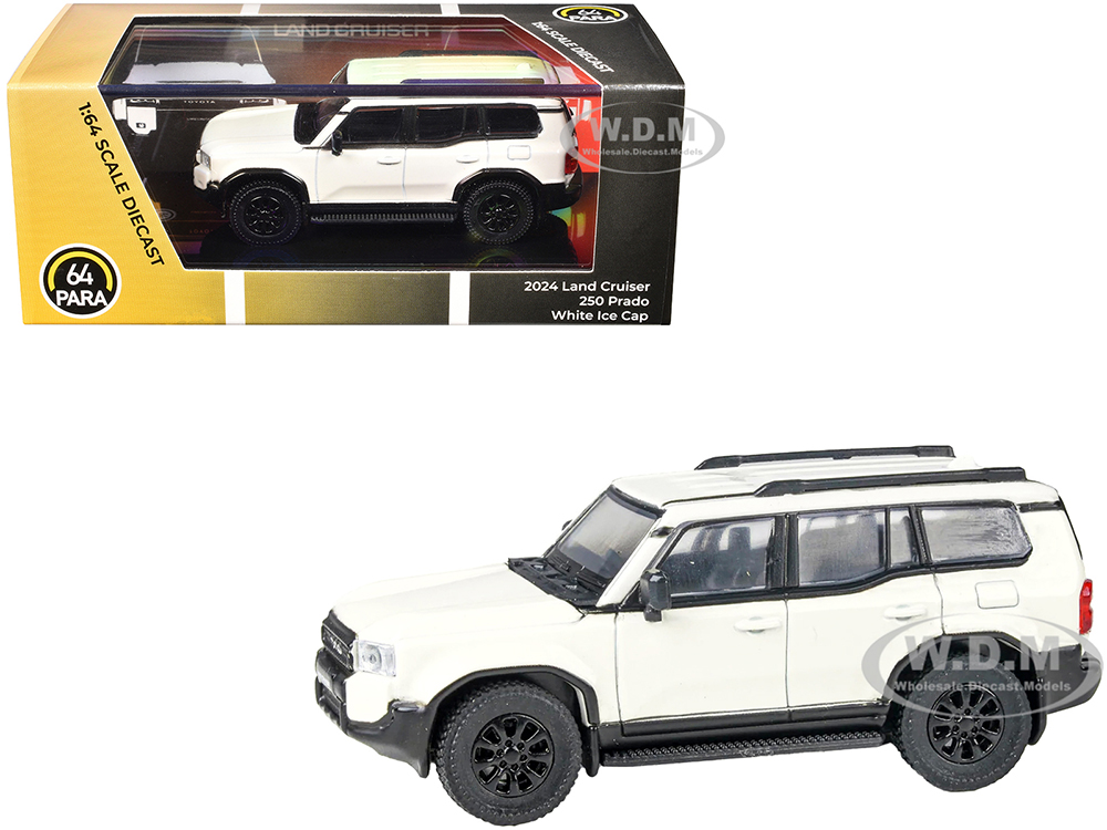 2024 Toyota Land Cruiser 250 Prado White Ice Cap 1/64 Diecast Model Car by Paragon Models