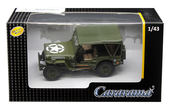 1/4 Ton Military Vehicle Soft Top Green 1/43 Diecast Model Car By Cararama