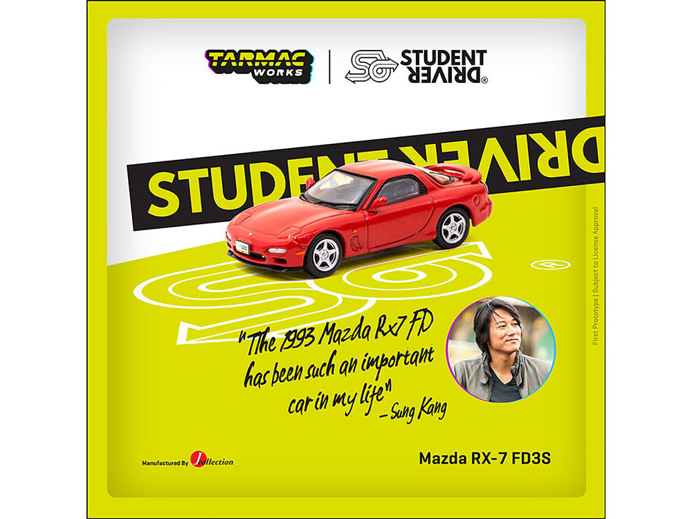 Mazda RX-7 FD3S RHD (Right Hand Drive) Red Student Driver J Collection Series 1/64 Diecast Model by Tarmac Works