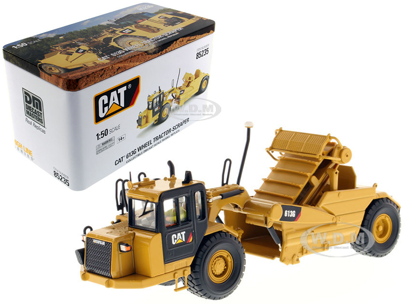 Cat Caterpillar 613g Wheel Scraper With Operator "high Line Series" 1/50 Diecast Model By Diecast Masters