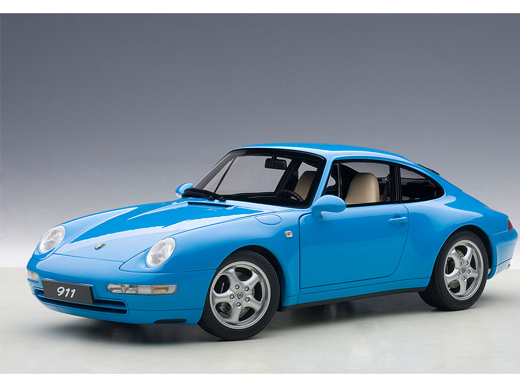 1995 Porsche Carrera 911 993 Riviera Blue Metallic 1/18 Diecast Model Car By Autoart