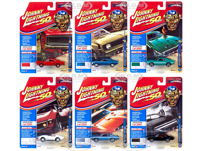 Muscle Cars Usa 2019 Release 1 Set A Of 6 Cars "class Of 1969" 1/64 Diecast Models By Johnny Lightning