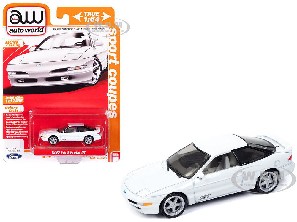 1993 Ford Probe GT Performance White Sport Coupes Limited Edition to 2496 pieces Worldwide 1/64 Diecast Model Car by Auto World