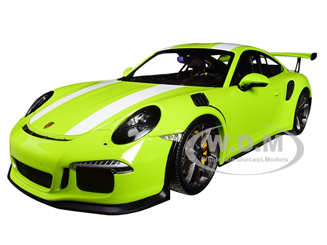 2015 Porsche 911 Gt3 Rs Light Green With White Stripes Limited Edition To 222 Pieces Worldwide 1/18 Diecast Model Car By Minichamps