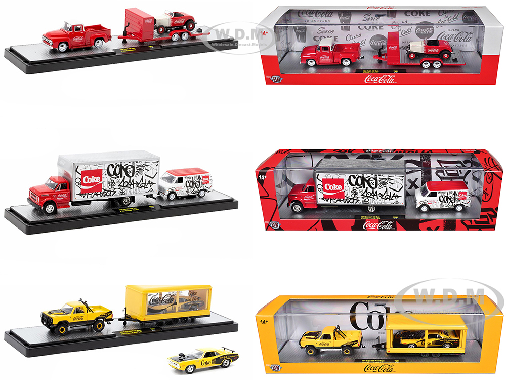 Auto Haulers Coca-Cola Set of 3 pieces Release 31 Limited Edition to 7250 pieces Worldwide 1/64 Diecast Models by M2 Machines