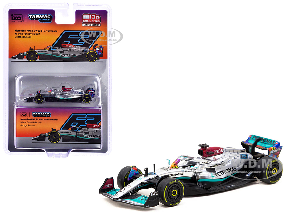 Mercedes-AMG F1 W13 E Performance #63 George Russell Formula One F1 Miami GP (2022) Global64 Series 1/64 Diecast Model Car by Tarmac Works