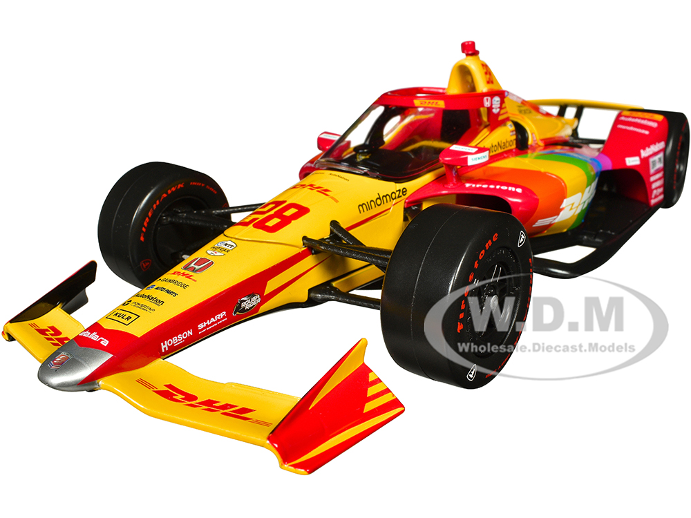 Dallara IndyCar #28 Romain Grosjean DHL Delivered with Pride Andretti Autosport NTT IndyCar Series (2022) 1/18 Diecast Model Car by Greenlight