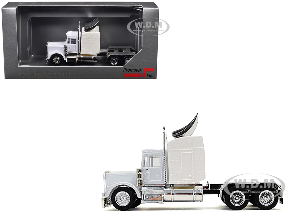 Kenworth W900 Sleeper Cab White 1/87 (HO) Plastic Model Car by Promotex