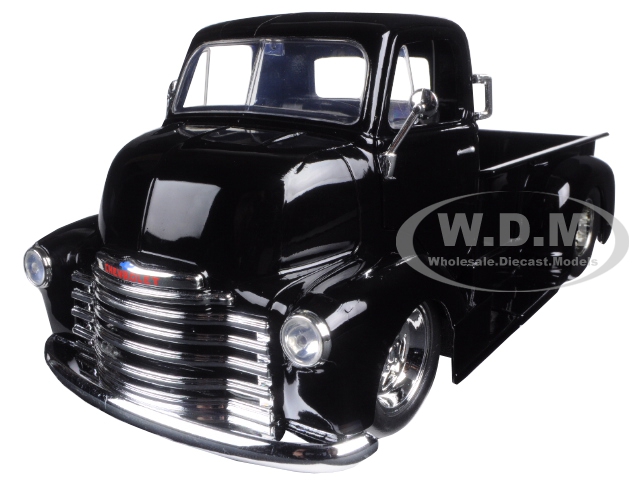 1952 Chevrolet Coe Pickup Truck Black With Chrome Wheels 1/24 Diecast Model By Jada