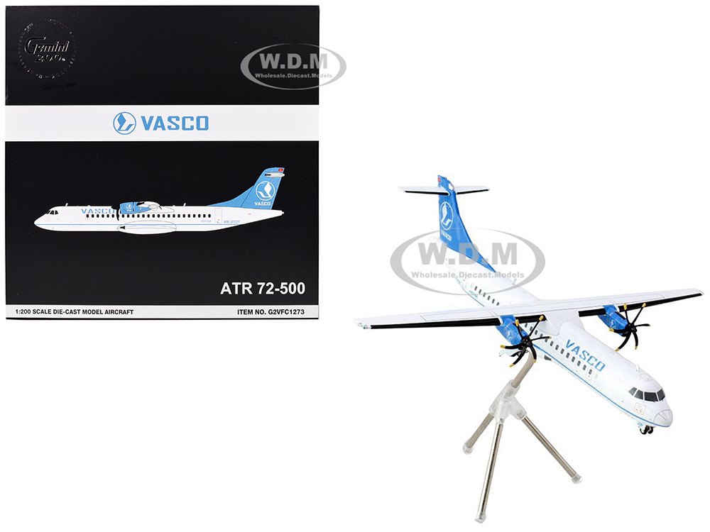 ATR 72-500 Commercial Aircraft Vietnam Air Services Company (VASCO) (VN-B221) White with Blue Tail Gemini 200 Series 1/200 Diecast Model Airplane by GeminiJets