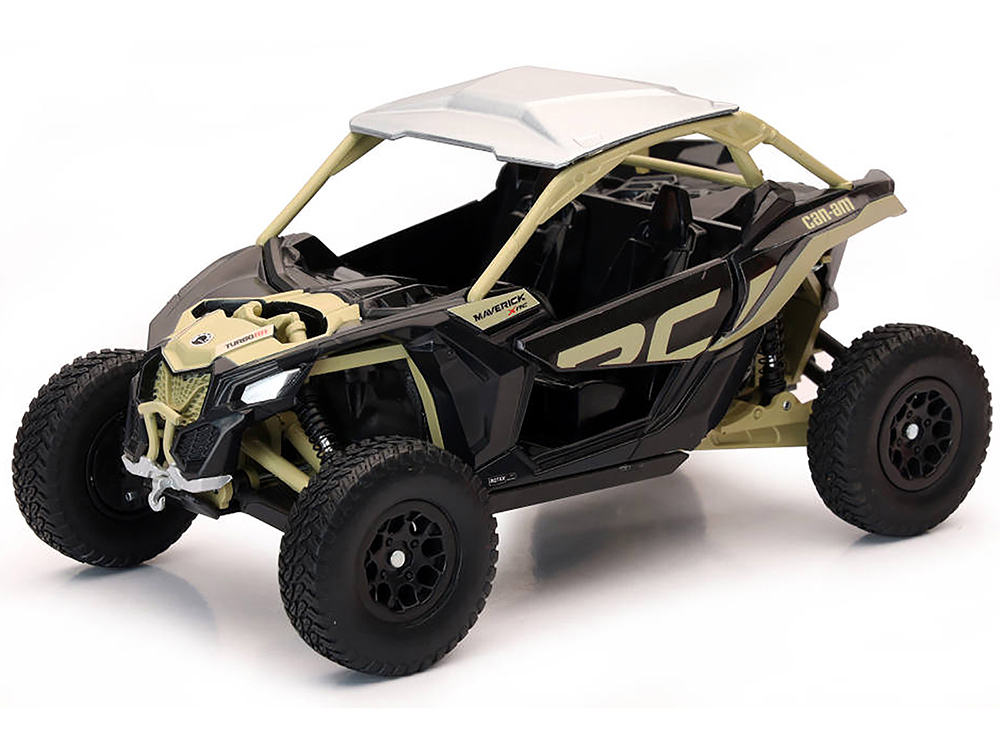 Can-Am Maverick X3 XRC Turbo ATV Tan and Black with Silver Top cast 1/18 Diecast Model by New Ray