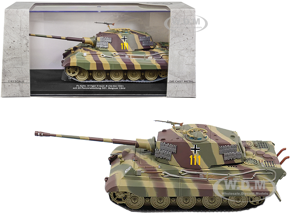 German Sd. PzKpfw VI King Tiger Ausf. B Heavy Tank 111 "Schwere SS Panzer Abteilung 101 Belgium 1944" 1/43 Diecast Model by AFVs of WWII