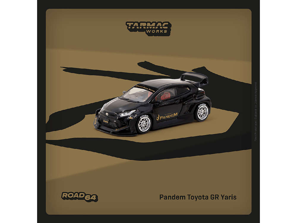 Toyota Pandem GR Yaris RHD (Right Hand Drive) Black Road64 Series 1/64 Diecast Model Car by Tarmac Works