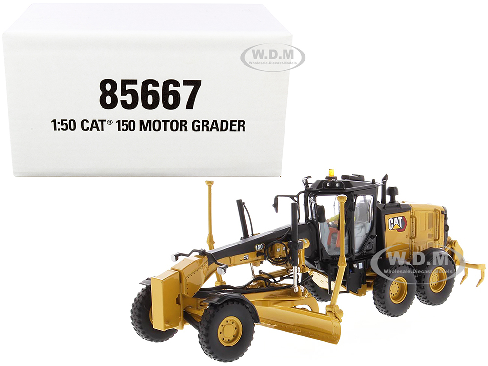 CAT Caterpillar 150 Motor Grader with Operator "High Line Series" 1/50 Diecast Model by Diecast Masters