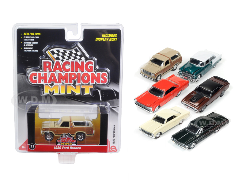Mint Release 2 Set A Set Of 6 Cars 1/64 Diecast Model Cars By Racing Champions