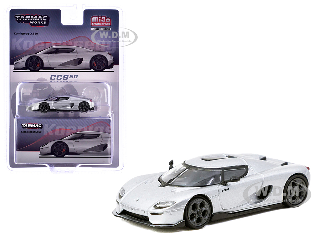 Koenigsegg CC850 Silver Metallic "Global64" Series 1/64 Diecast Model by Tarmac Works