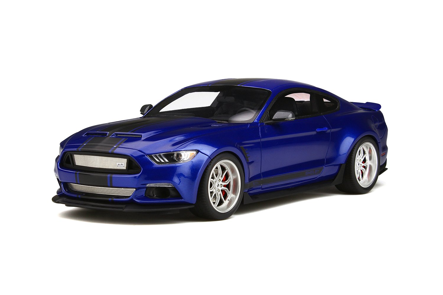 Ford Mustang Shelby Gt350 "widebody" Deep Impact Blue With Black Stripes Limited Edition To 999 Pieces Worldwide 1/18 Model Car By Gt Spirit
