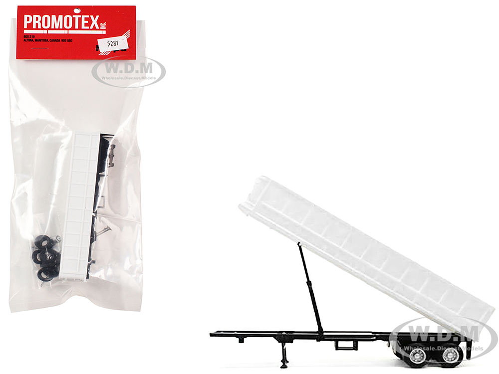 36ft Gravel Trailer White 1/87 (HO) Plastic Model by Promotex