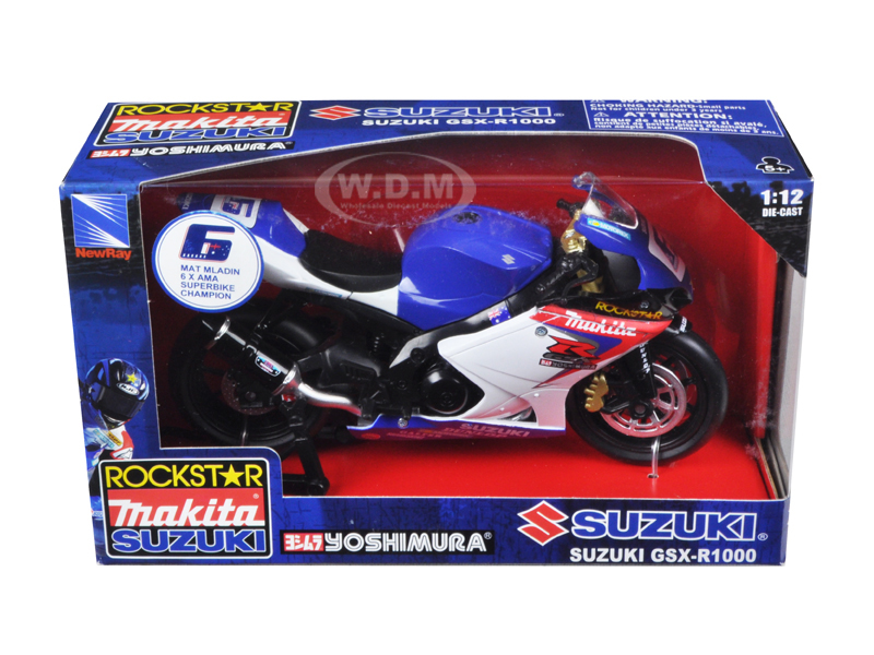 Suzuki Gsx-r1000 6 "makita Suzuki Rockstar" Bike Motorcycle 1/12 By New Ray