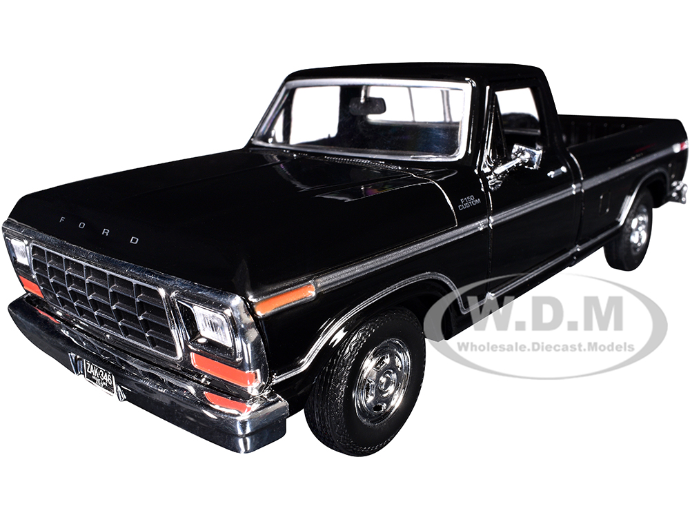 1979 Ford F-150 Custom Pickup Truck Black Timeless Legends Series 1/24 Diecast Model Car by Motormax