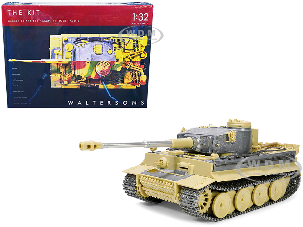 Skill 4 Model Kit German Sd.Kfz.181 Pz.Kpfw VI Tiger I (Early Production Model) Heavy Tank Schwere Panzerabteilung 505 No. 100 Kursk (July 1943) 1/32 Scale Model by Metal Proud