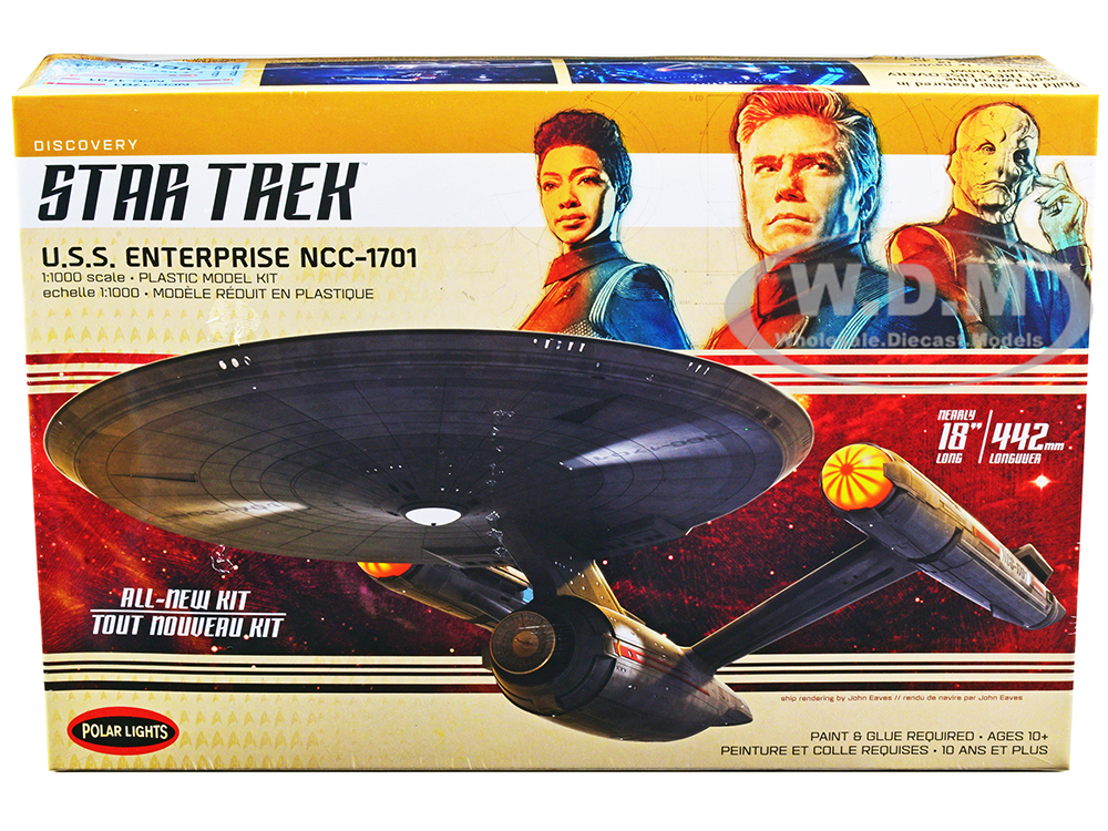Skill 2 Model Kit U.S.S. Enterprise NCC-1701 Star Trek: Discovery (2017) TV Series 1/1000 Scale Model by Polar Lights