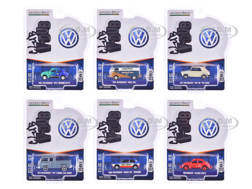 "Club Vee-Dub" Series 20 Set of 6 pieces 1/64 Diecast Model Cars by Greenlight