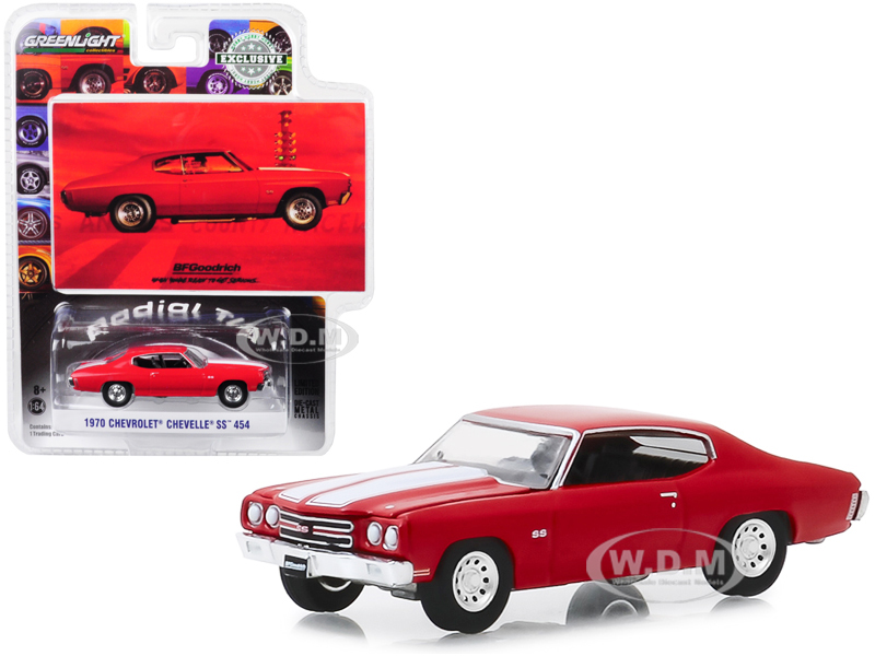 1970 Chevrolet Chevelle Ss 454 Red With White Stripes "when Youre Ready To Get Serious" Bfgoodrich Vintage Ad Cars "hobby Exclusive" 1/64 Diecast Mod