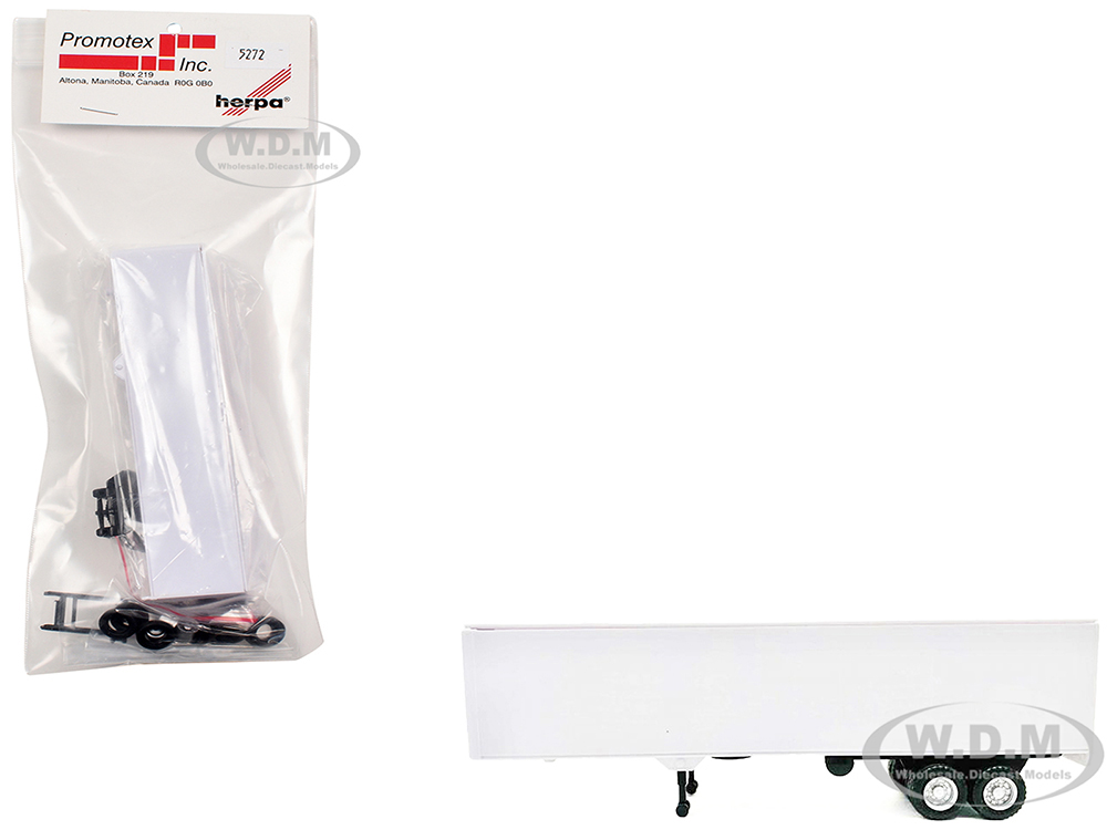 40ft Dry Van Trailer White 1/87 (HO) Plastic Model by Promotex