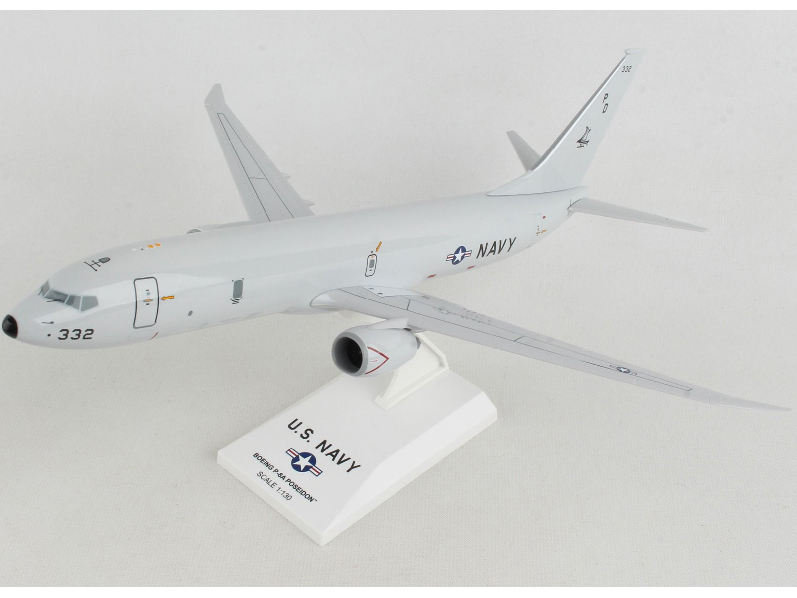 Boeing P-8A Poseidon Transport Aircraft "United States Navy" Gray (Snap-Fit) 1/130 Plastic Model by Skymarks