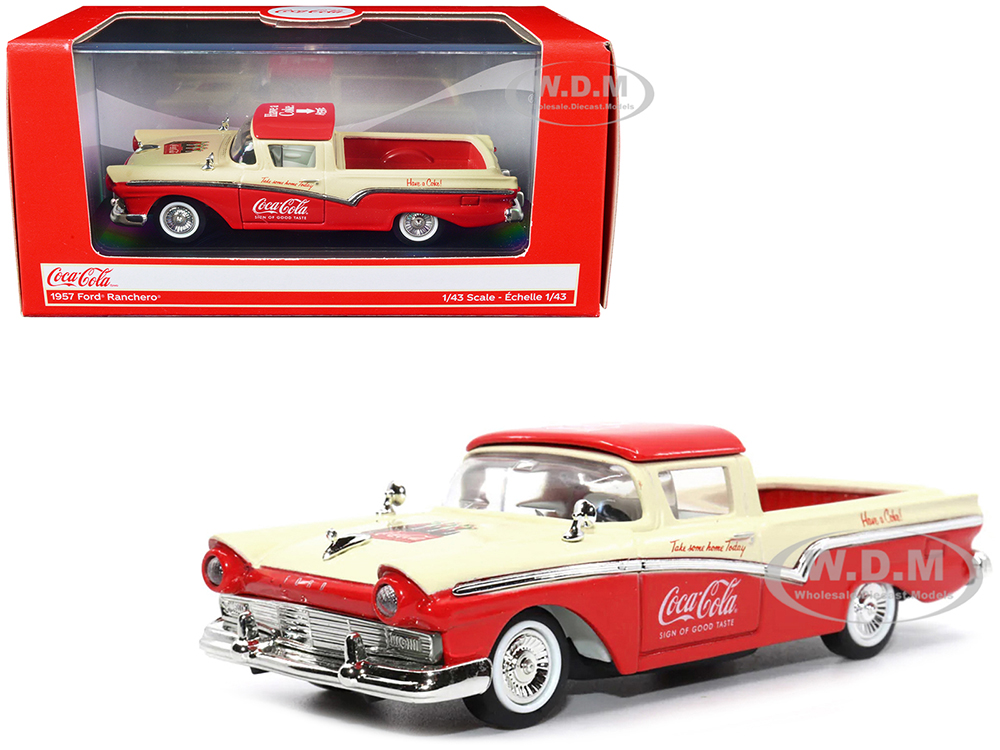 1957 Ford Ranchero Coca-Cola Red and Cream 1/43 Diecast Model Car by Motor City Classics