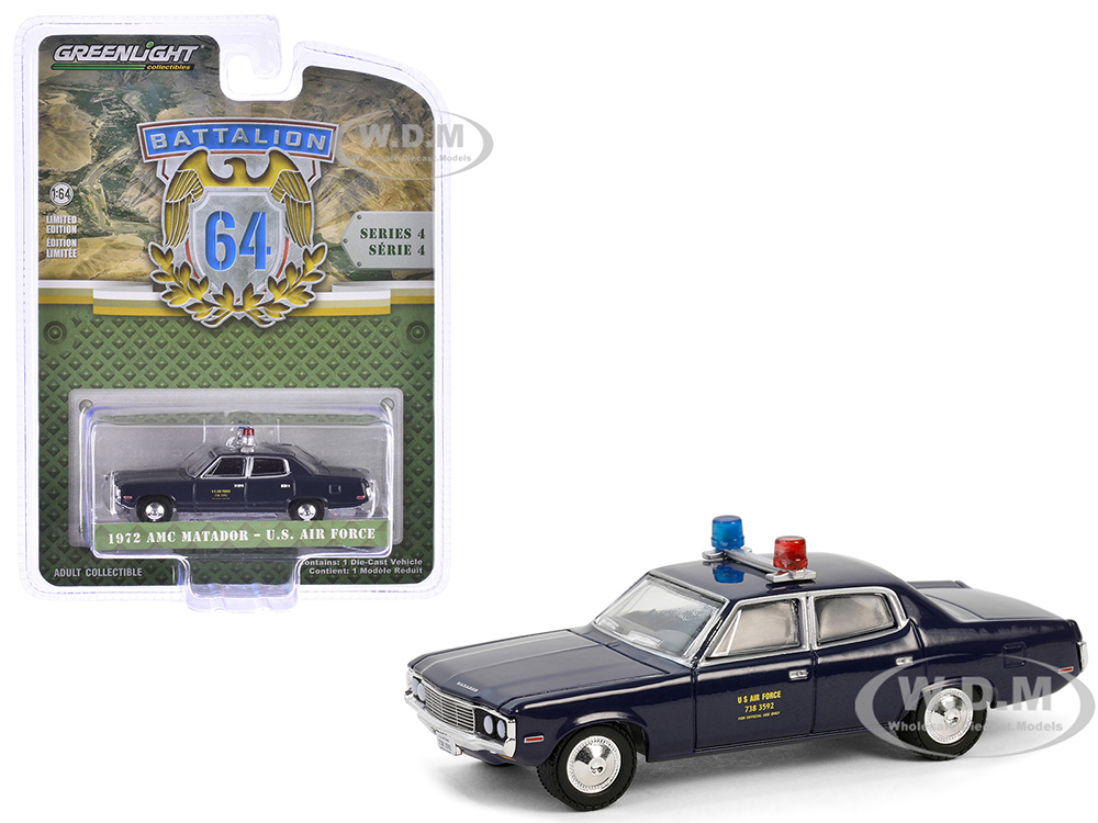 1972 AMC Matador United States Air Force Dark Blue Battalion 64 Series 4 1/64 Diecast Model Car by Greenlight