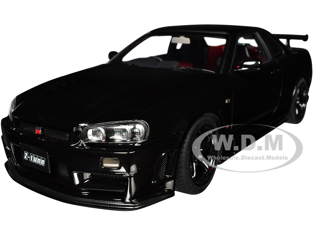 Nissan Nismo R34 GT-R Z-TUNE RHD (Right Hand Drive) Black Pearl 1/18 Model Car by Autoart