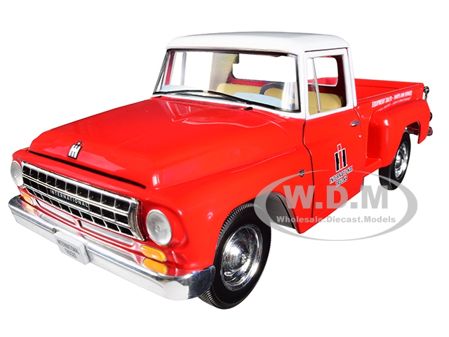 International Harvester C1100 "international Trucks" Pickup Truck Red With White Top 1/25 Diecast Model Car By First Gear