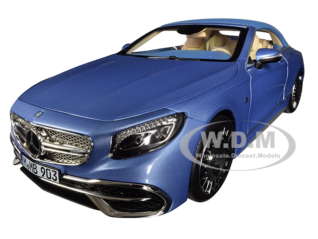 2018 Mercedes Maybach S650 Cabriolet Metallic Blue 1/18 Diecast Model Car By Norev