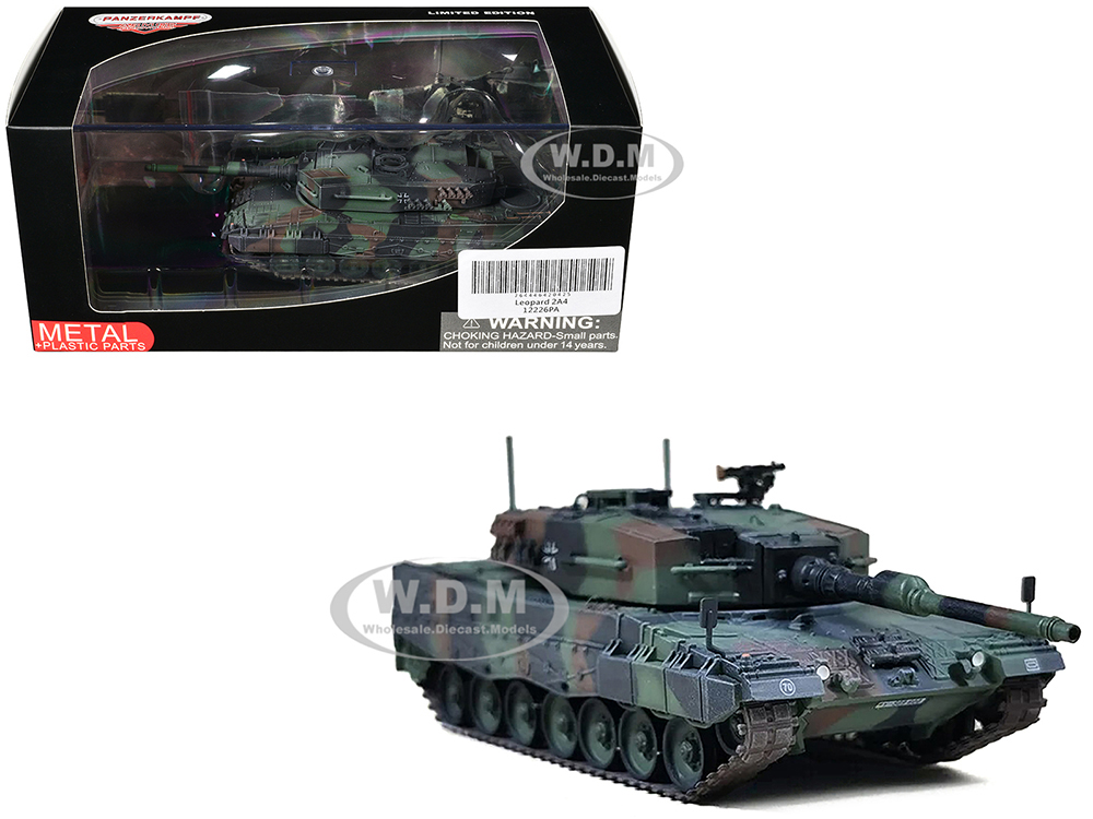 Leopard 2A4 Main Battle Tank with Snorkel NATO Camouflage German Army Armor Premium Series 1/72 Diecast Model by Panzerkampf