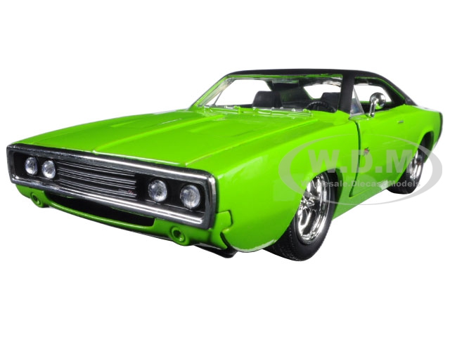 1970 Dodge Charger R/t Green 1/24 Diecast Model Car By Jada