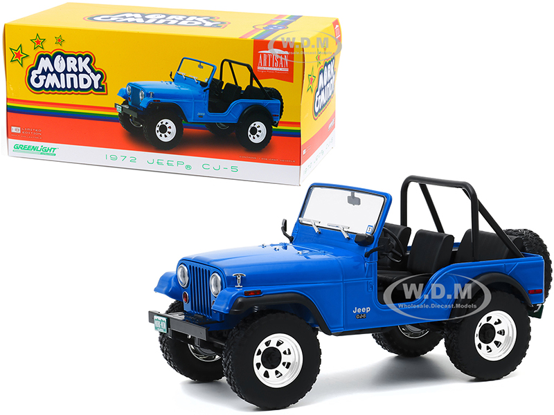 1972 Jeep CJ-5 Blue Mork & Mindy (1978-1982) TV Series 1/18 Diecast Model Car by Greenlight