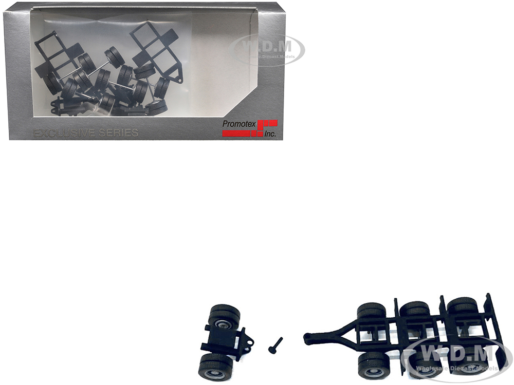 Lowboy Tri-Axle Booster with Integrated Rear Axle and Fenders (2 Sets) 1/87 (HO) Plastic Model by Promotex