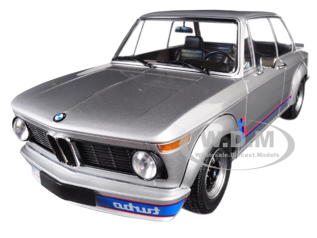 1973 Bmw 2002 Turbo Silver With Stripes 1/18 Diecast Model Car By Minichamps