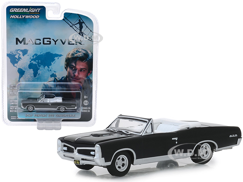 1967 Pontiac Gto Convertible Black "macgyver" (2016) Tv Series "hollywood Series" Release 24 1/64 Diecast Model Car By Greenlight