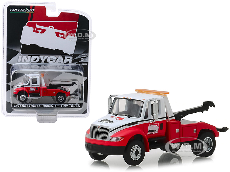 International Durastar Tow Truck White And Red "indycar Series" Hobby Exclusive 1/64 Diecast Model By Greenlight