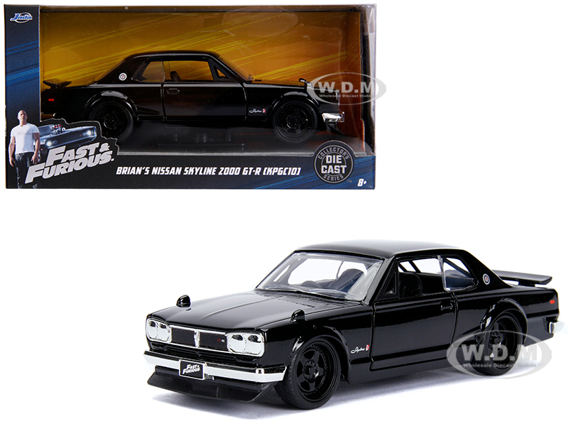 Brians Nissan Skyline 2000 GT-R (KPGC10) Black Fast & Furious Movie 1/32 Diecast Model Car by Jada