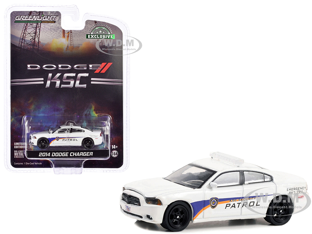 2014 Dodge Charger White Kennedy Space Center (KSC) Security Patrol Hobby Exclusive Series 1/64 Diecast Model Car by Greenlight