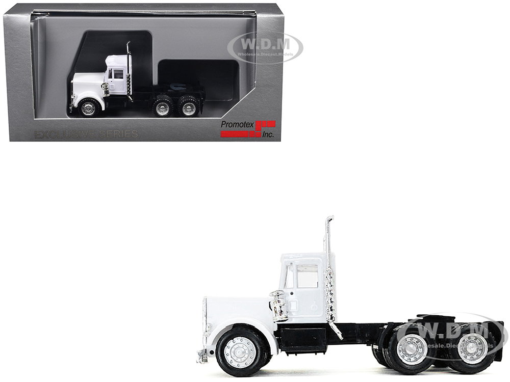 Peterbilt Short Day Cab White 1/87 (HO) Plastic Model Car by Promotex