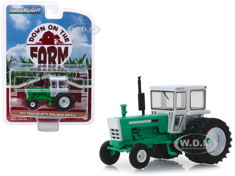 1972 Tractor With Dual Rear Wheels White And Green "down On The Farm" Series 3 1/64 Diecast Model By Greenlight