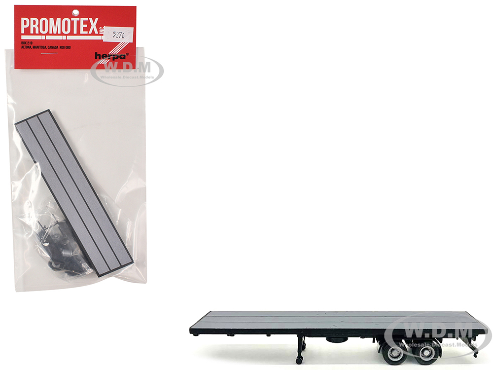 40ft Flatbed Trailer Gray Top 1/87 (HO) Plastic Model by Promotex