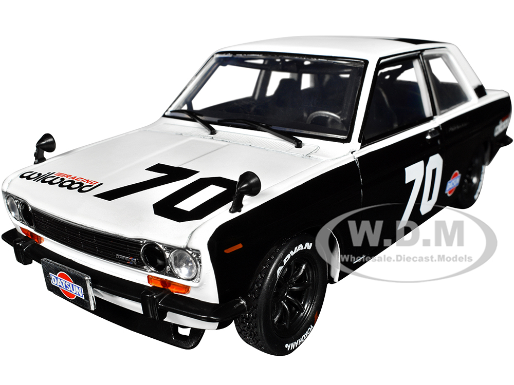 1970 Datsun 510 #70 Black and White Wilwood Racing Limited Edition to 6000 pieces Worldwide 1/24 Diecast Model Car by M2 Machines