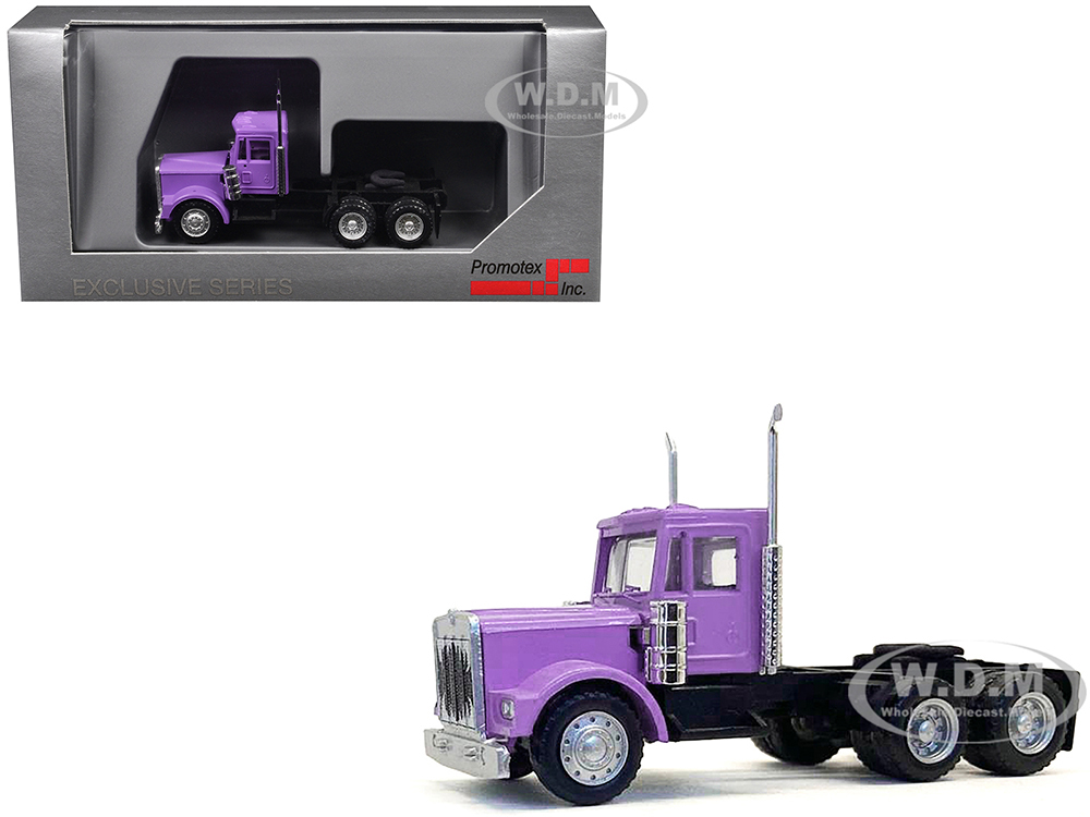 Kenworth W900 Short Day Cab Purple 1/87 (HO) Plastic Model Car by Promotex